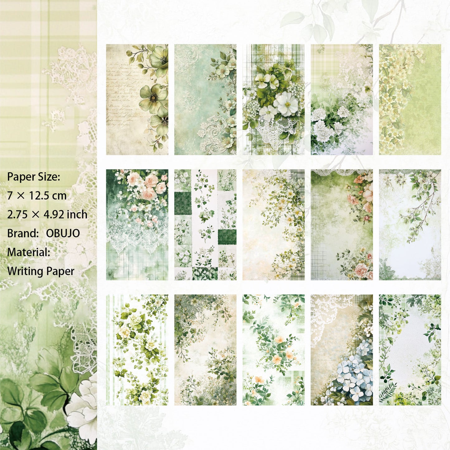 20 Pcs Floral Journal Notepad Paper ZHXS