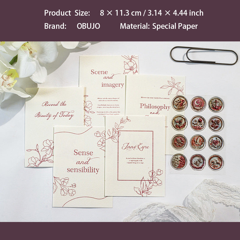 27 Pcs Vintage Journal Paper and Wax Seal Stickers WMDX