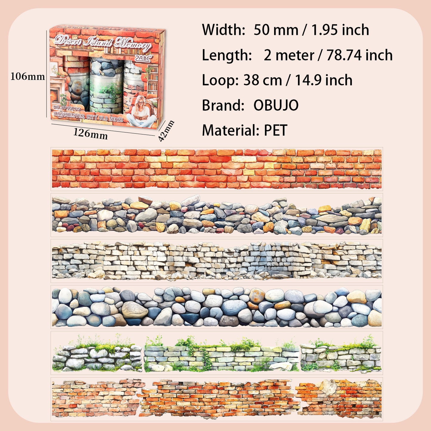 6 Rolls Garden Wall PET Tapes MCJS