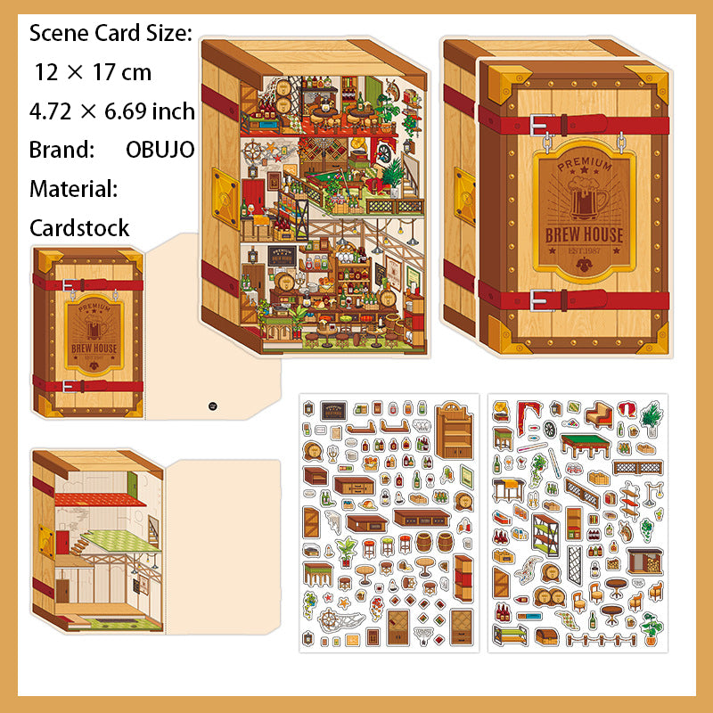3D Loft Scene DIY Stickers Kit WDXW22