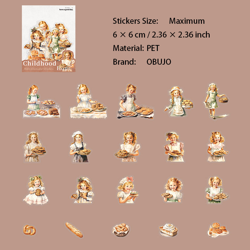20 Pcs Childhood Theme PET Stickers TNSG