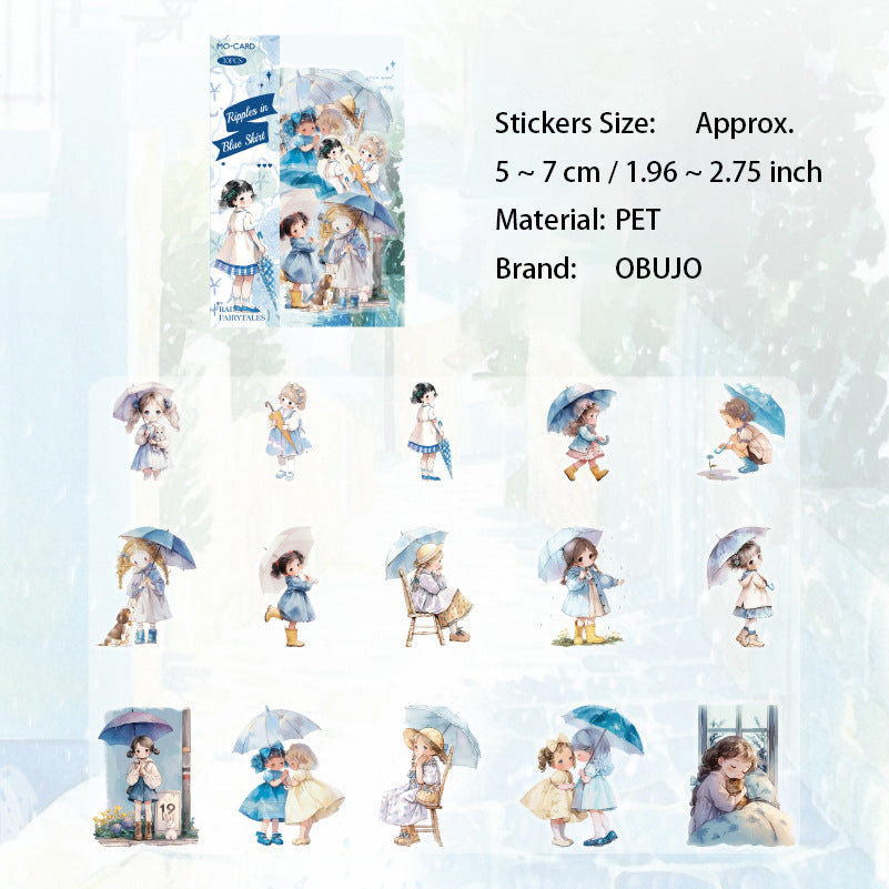 30 Pcs Rainy Childhood PET Stickers YJTH