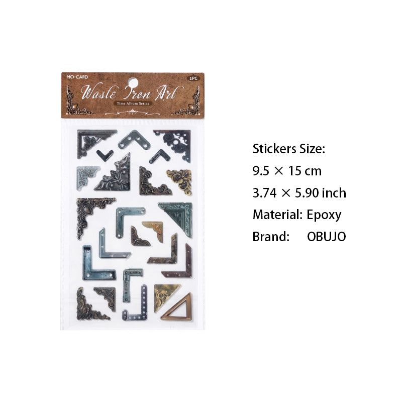 1 Sheet Vintage Epoxy Corner Stickers SGXC
