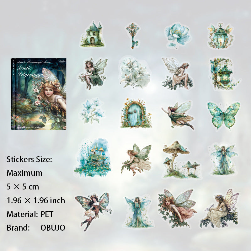 40 Pcs Fantasy Fairy PET Stickers MSHJ