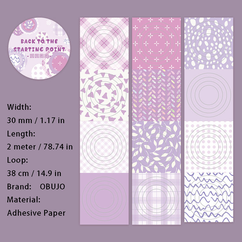 1 Roll Geometry Theme Stickers Tape HDZCQD
