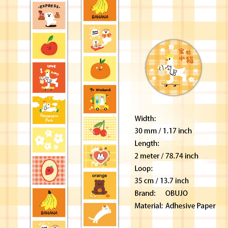 1 Roll Cute Kawaii Journal Stickers Tape TYMM