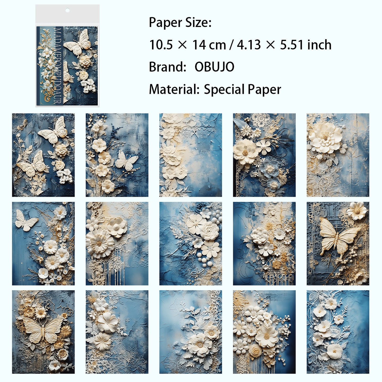 30 Sheets Rococo Themed Journal Paper FESGZ