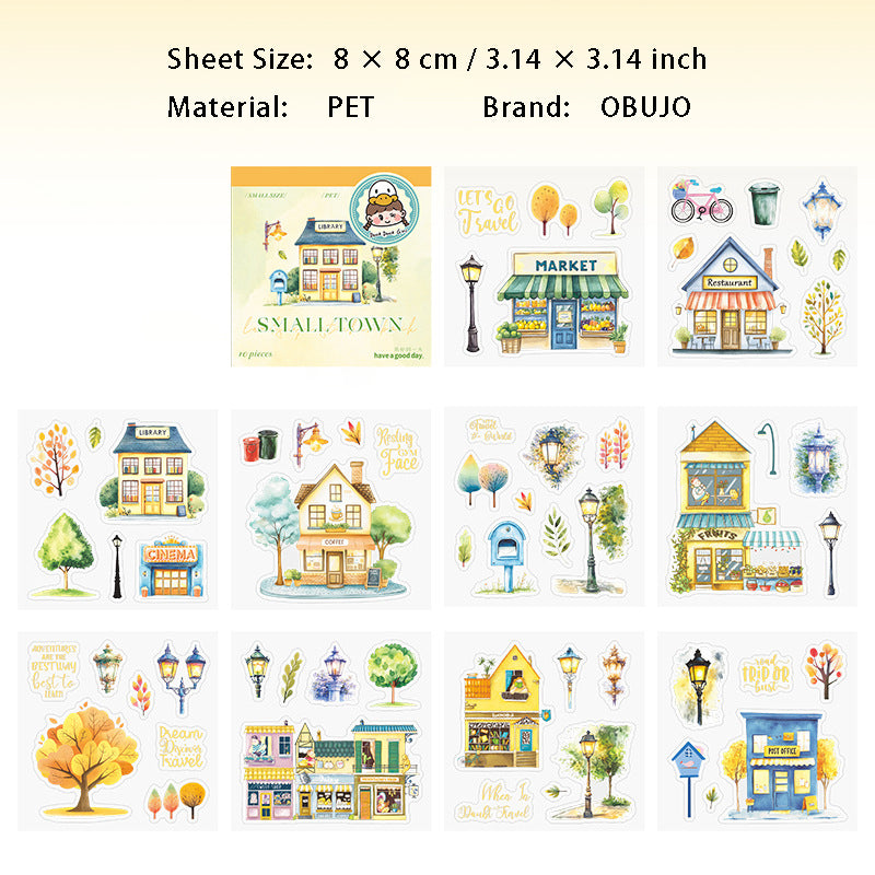 10 Sheets Street Landscape PET Stickers Book TZBXZ