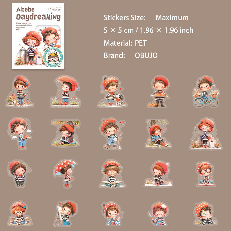 20 Pcs Fantasy Kids PET Stickers BRMY