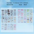 50 Sheets Quote Words PET Stickers WXXX