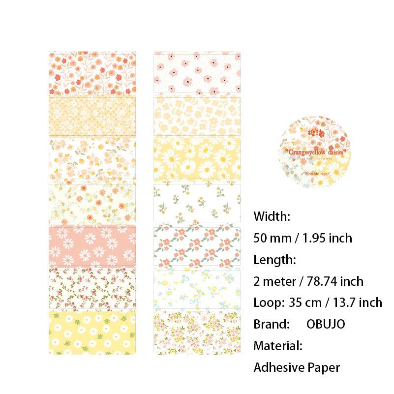 1 Roll Floral Patterned Stickers Tape SHJX