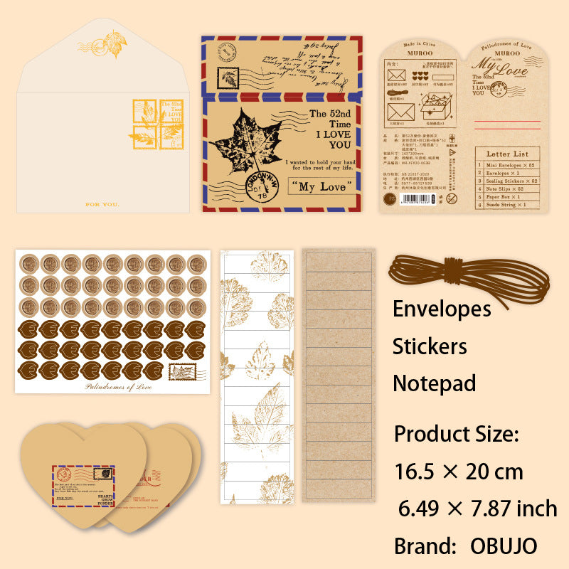 Love Themed Envelope and Stickers Kit 52CAN
