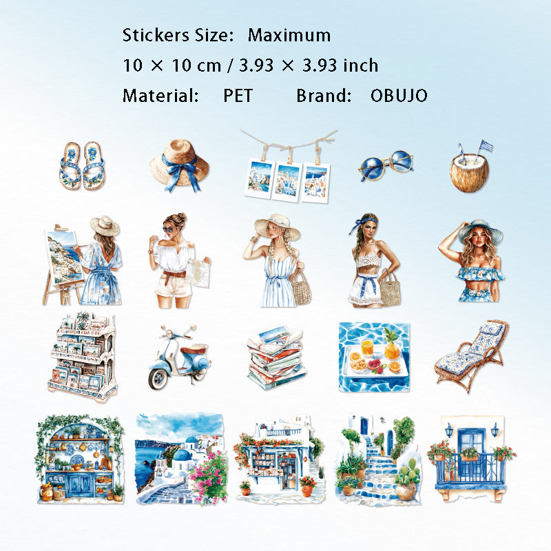 20 Pcs Summer Life Cardstock Stickers BKSYXT
