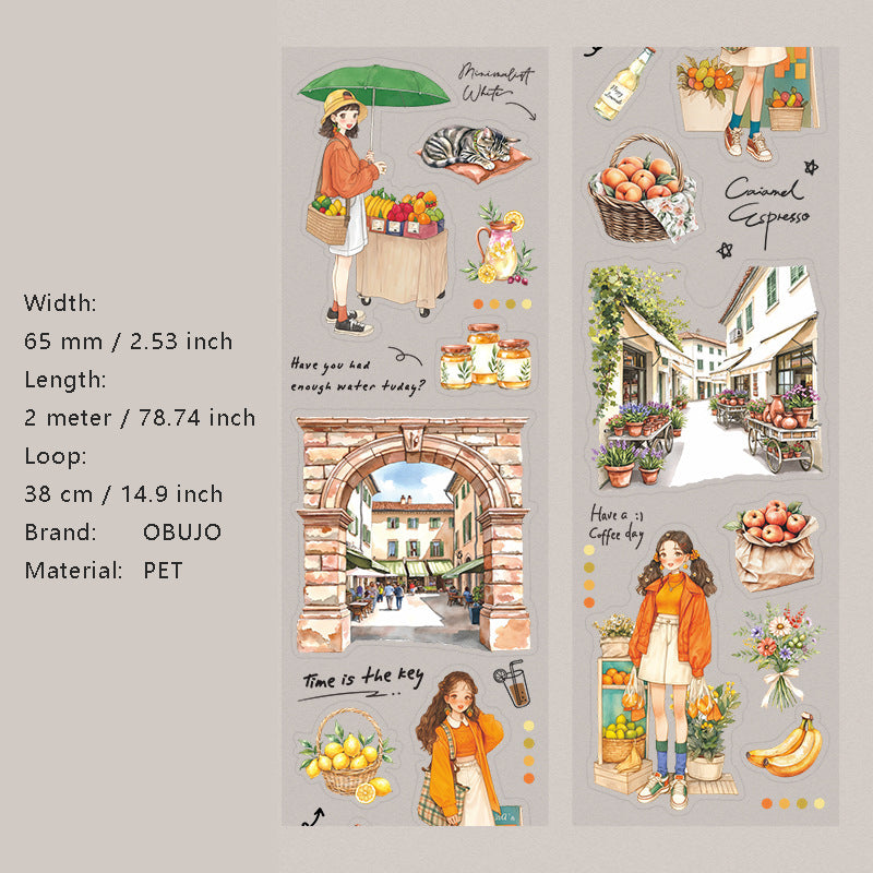 1 Roll Daily Life PET Stickers Tape RSGHS