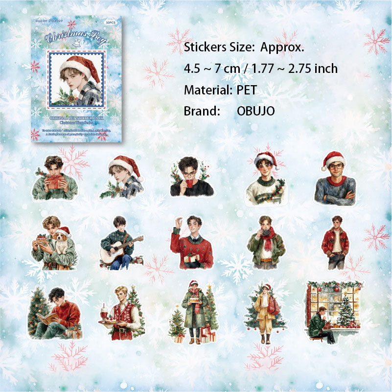 20 Pcs Christmas Girl PET Stickers SDSD