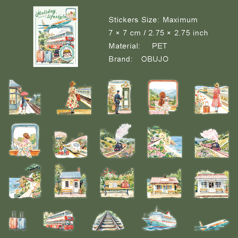 20 Pcs Travel PET Stickers JQSHFS