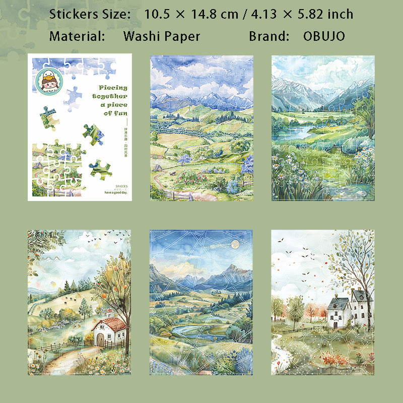 5 Sheets Puzzle Theme DIY Stickers PCLQ