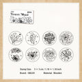 8 Pcs Flower Galaxy Wooden Stamps Kit XCXY