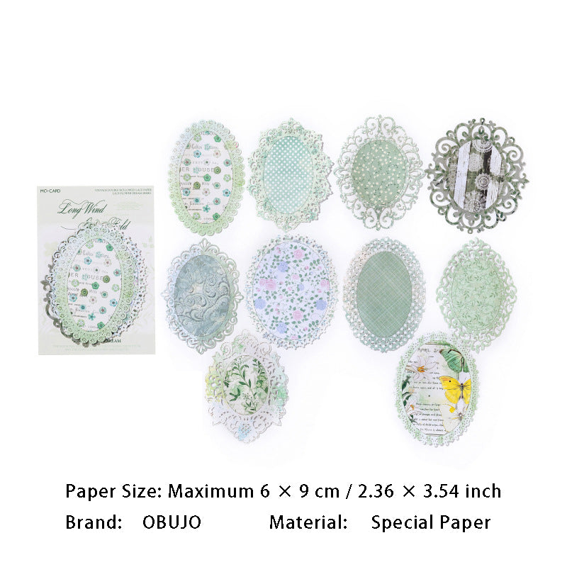 10 Pcs Lace Theme Scrapbook Paper LSHM
