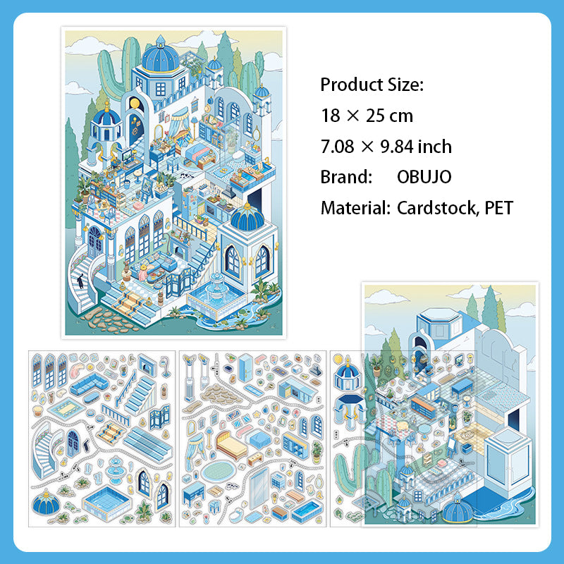3D House Scene DIY Stickers Kit WDXW