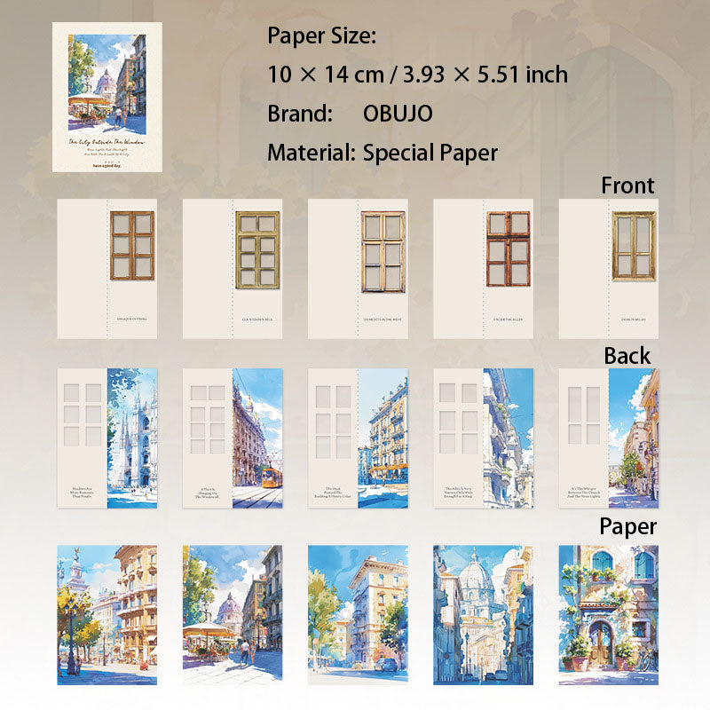 10 Pcs Windows Landscape Journal Paper CWCSFJ