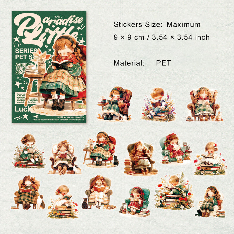 30 Pcs Childhood Theme PET Stickers XXLY