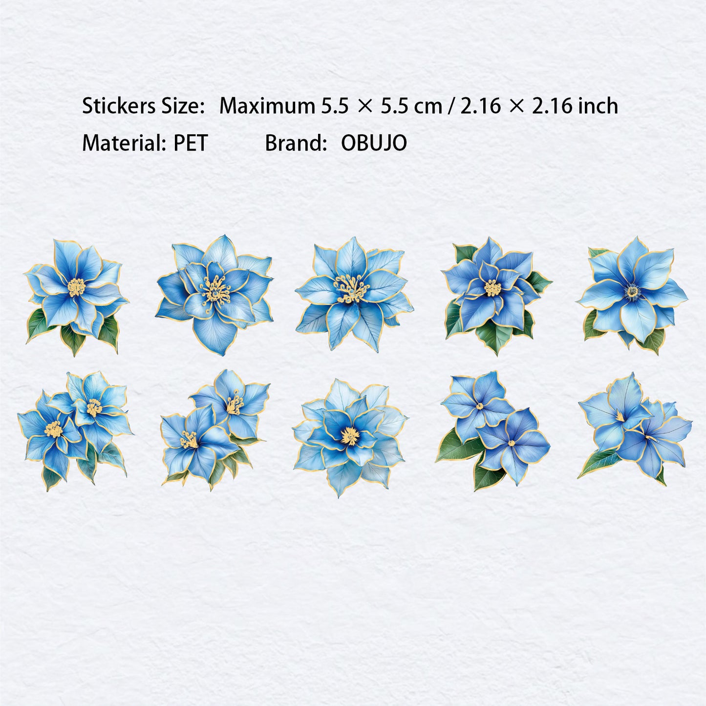 20 Pcs Creative Flower PET Stickers LZXL