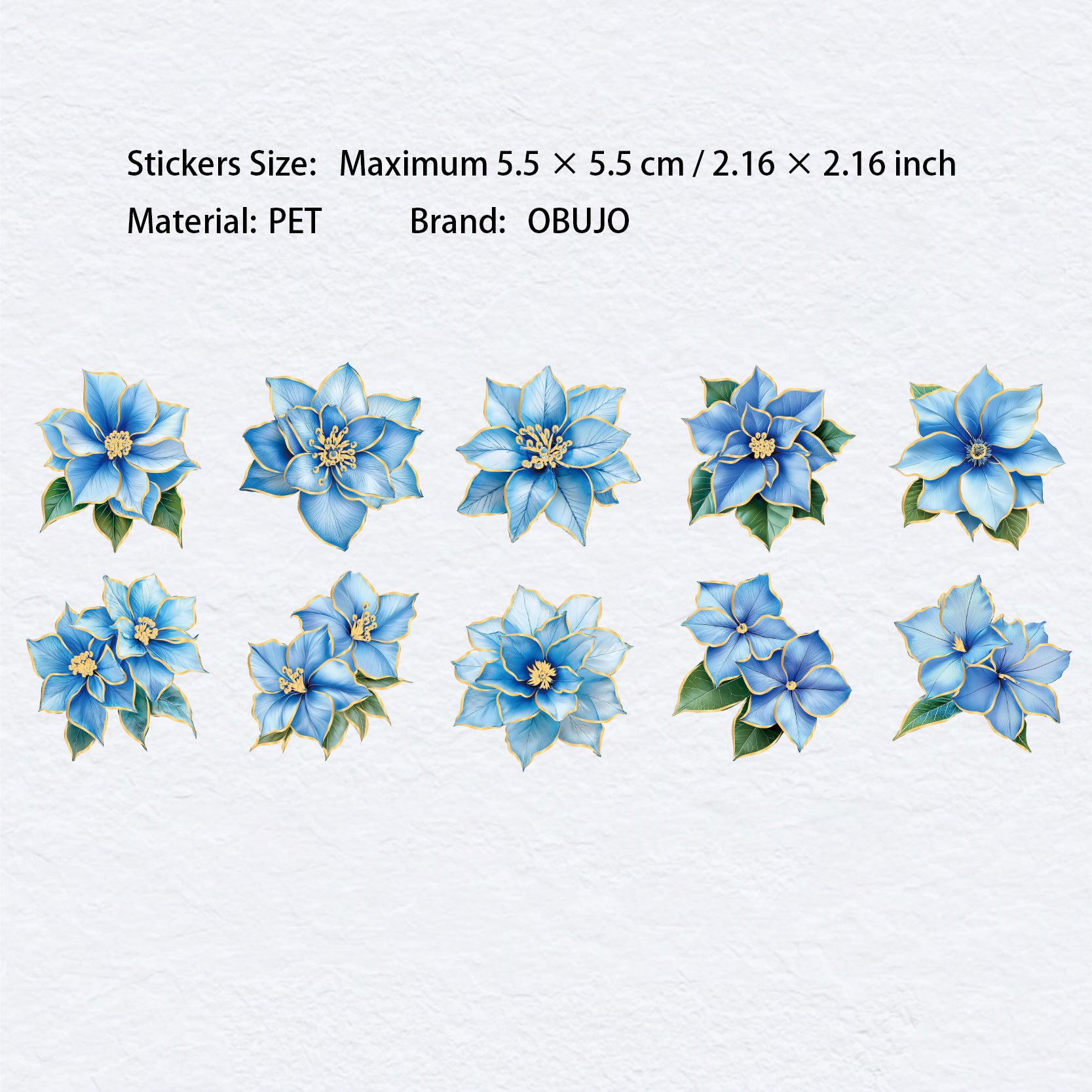 20 Pcs Creative Flower PET Stickers LZXL