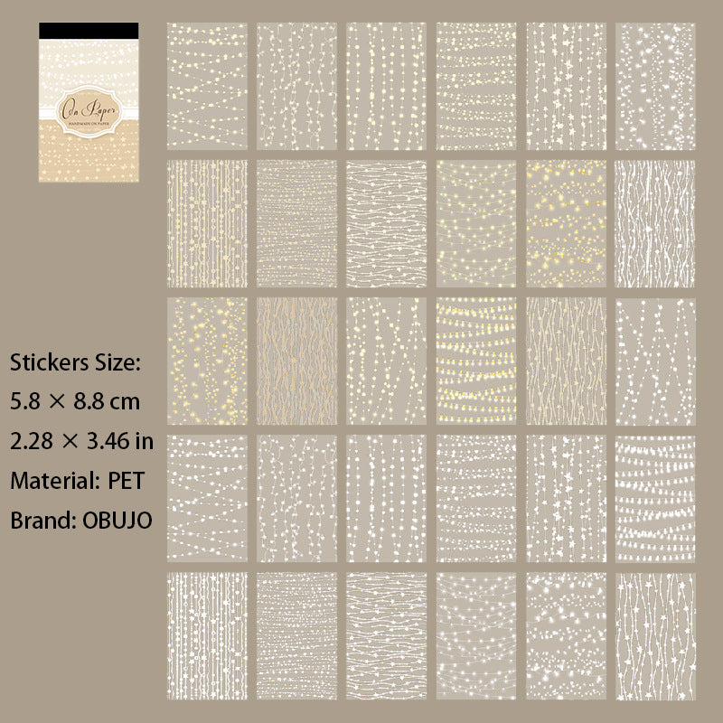 30 Sheets Basic Texture PET Stickers Book CNYWL