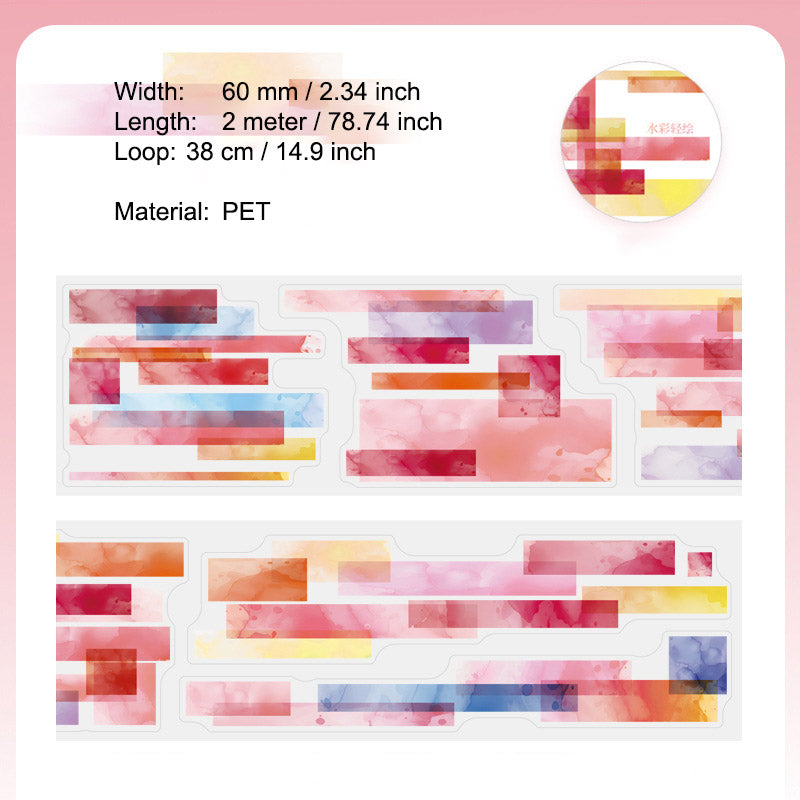 1 Roll Watercolor Stickers Tape SCQH
