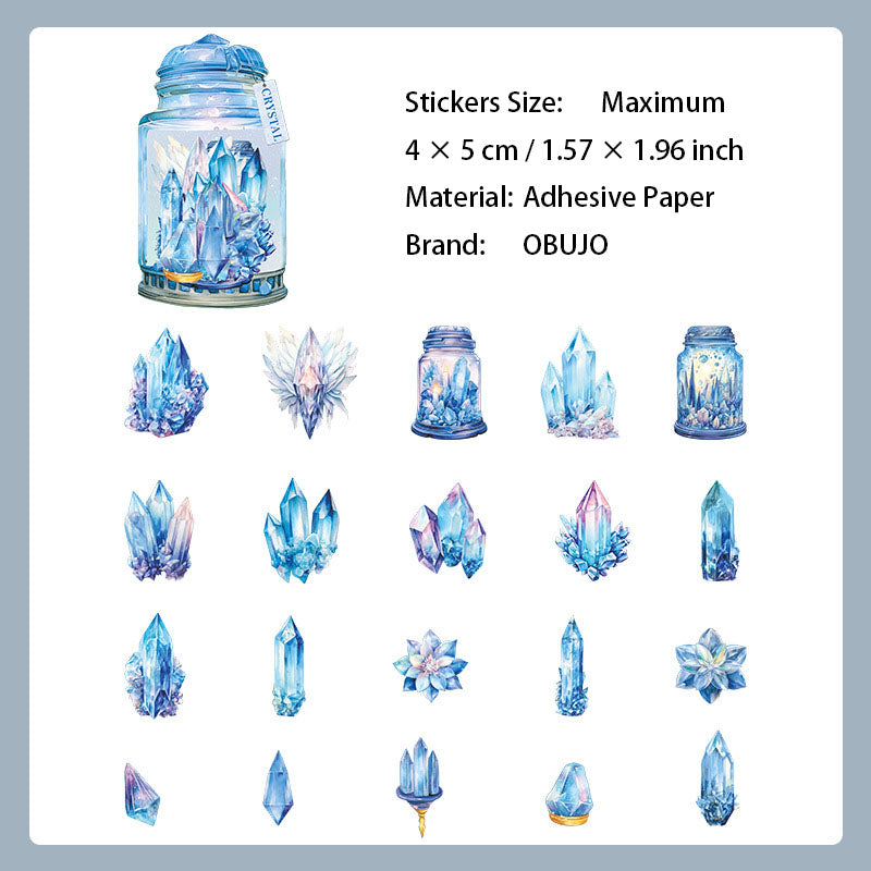 20 Pcs Crystal Flower PET Stickers HJWY