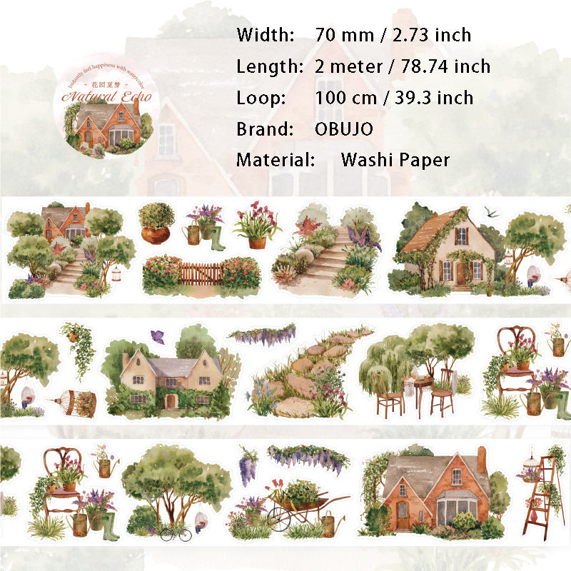 1 Roll Wild Landscape Washi Stickers Tape DFLT
