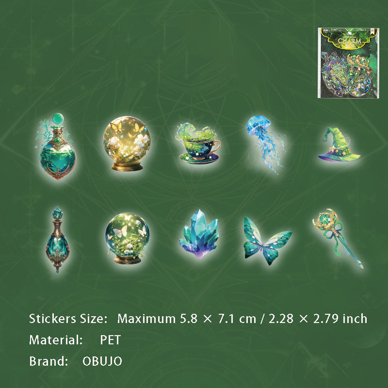 20 Pcs Maigc Theme PET Stickers MFSK