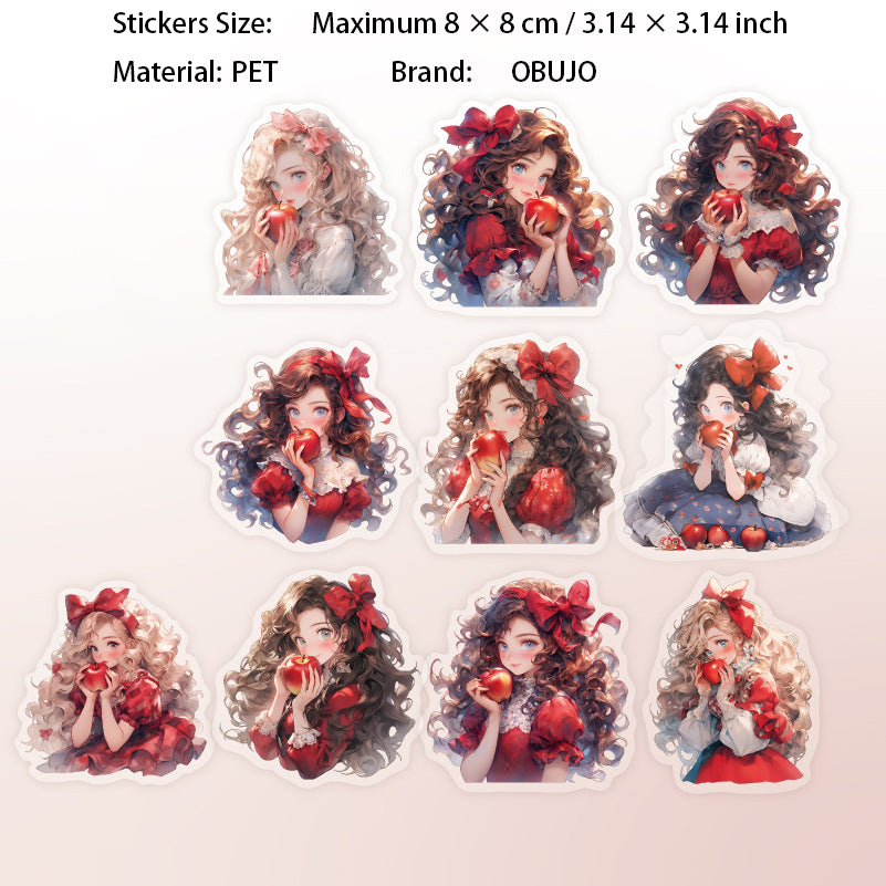 10 Pcs Fantasy Flower Girl PET Stickers HYXS