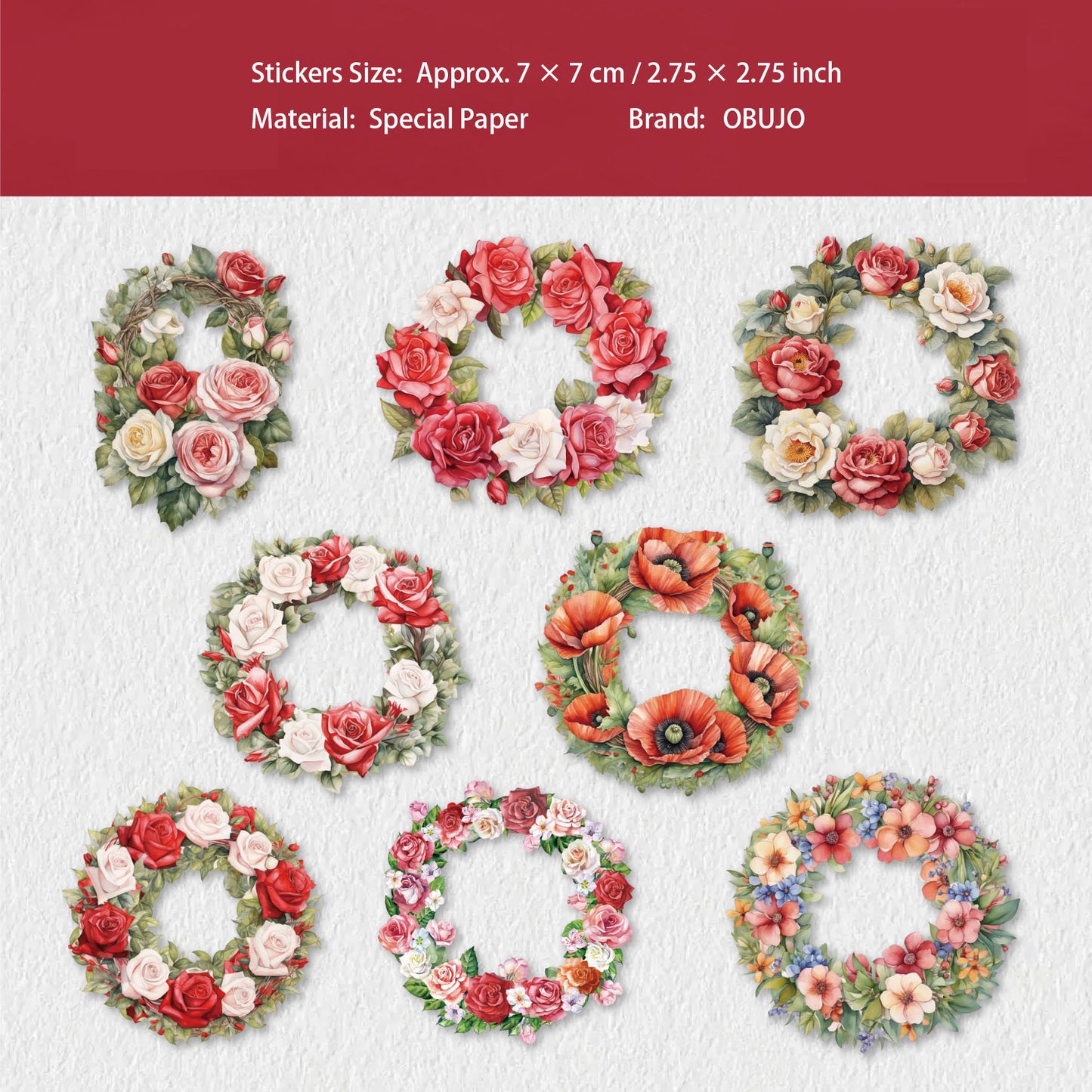 8 Pcs Garland PET Stickers HHXL