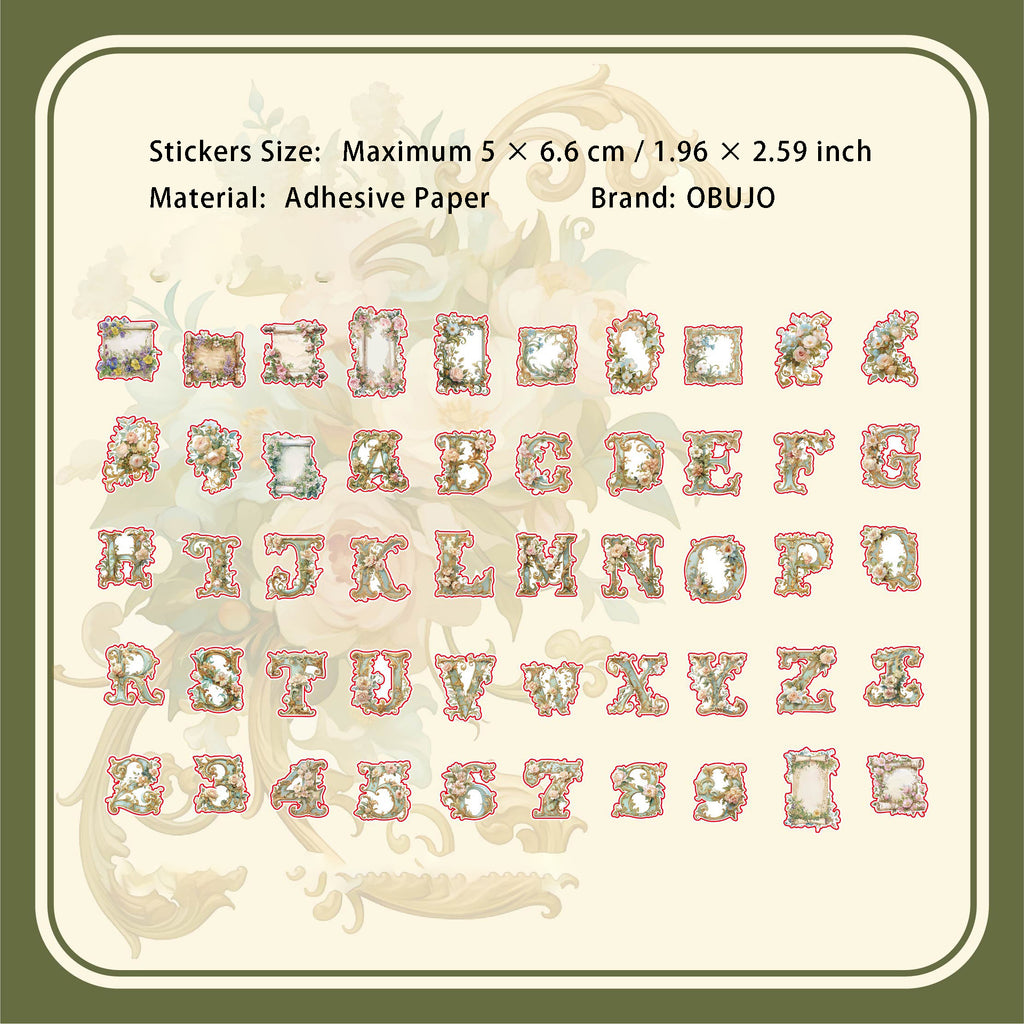 100 Pcs Floral Letter Stickers DYZY