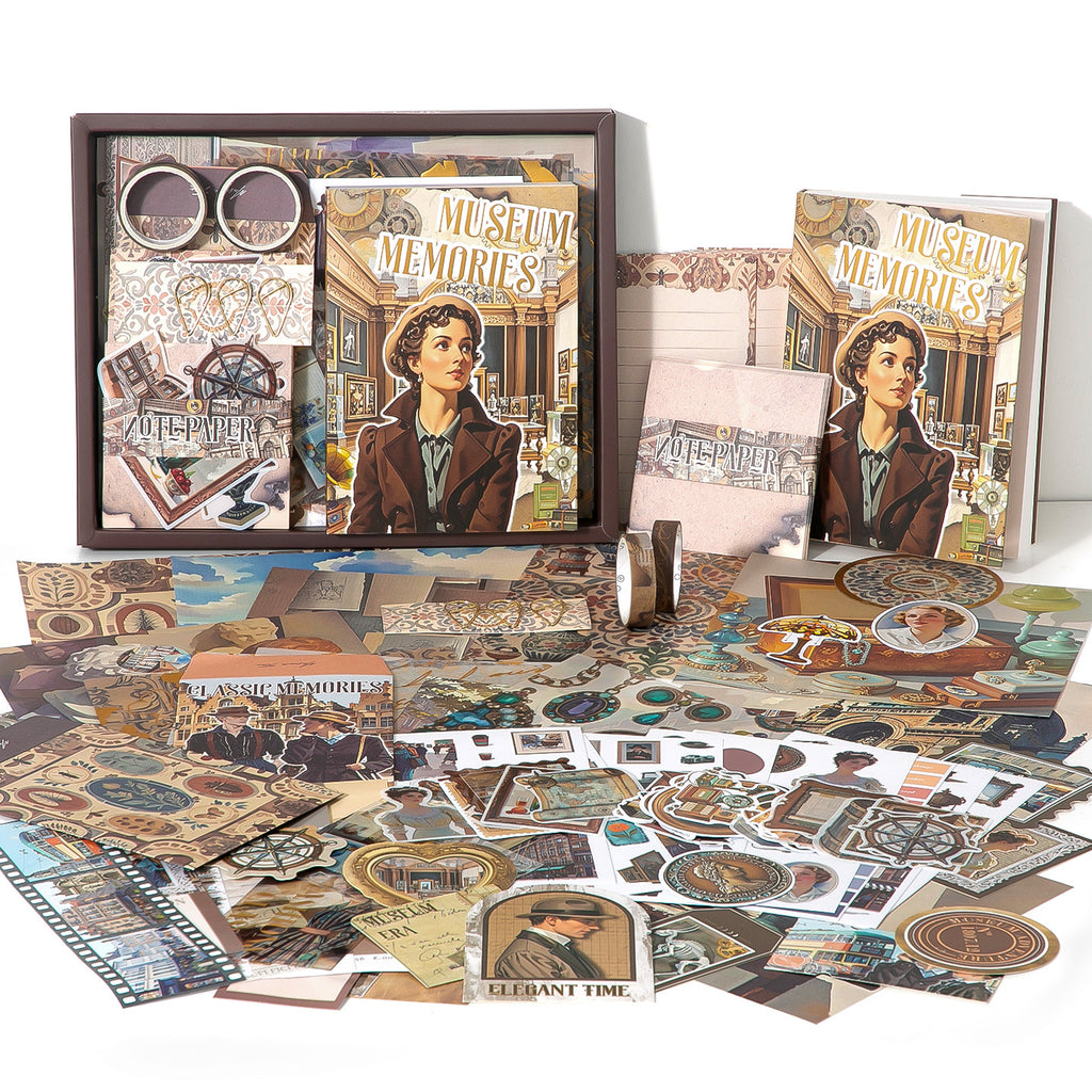 147 Pcs Vintage Junk Journal Supplies Gift Kit MXSH