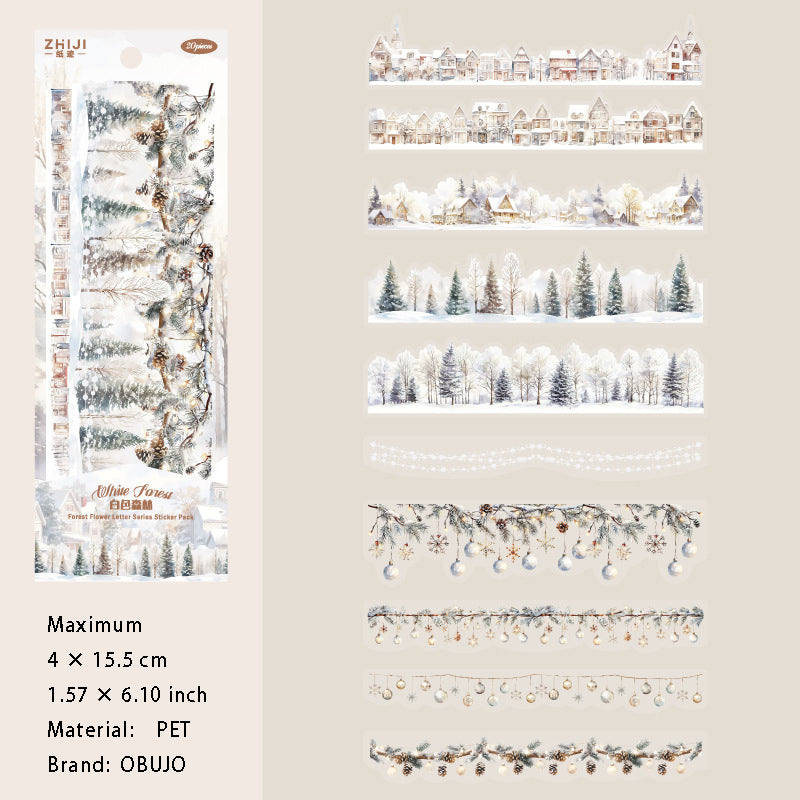 30 Pcs Natural Landscape PET Stickers LJHX