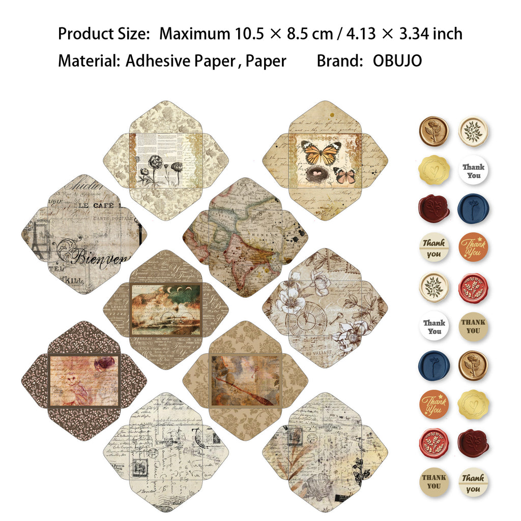 40 Pcs Floral Envelope and Wax Seal Stickers XFZY