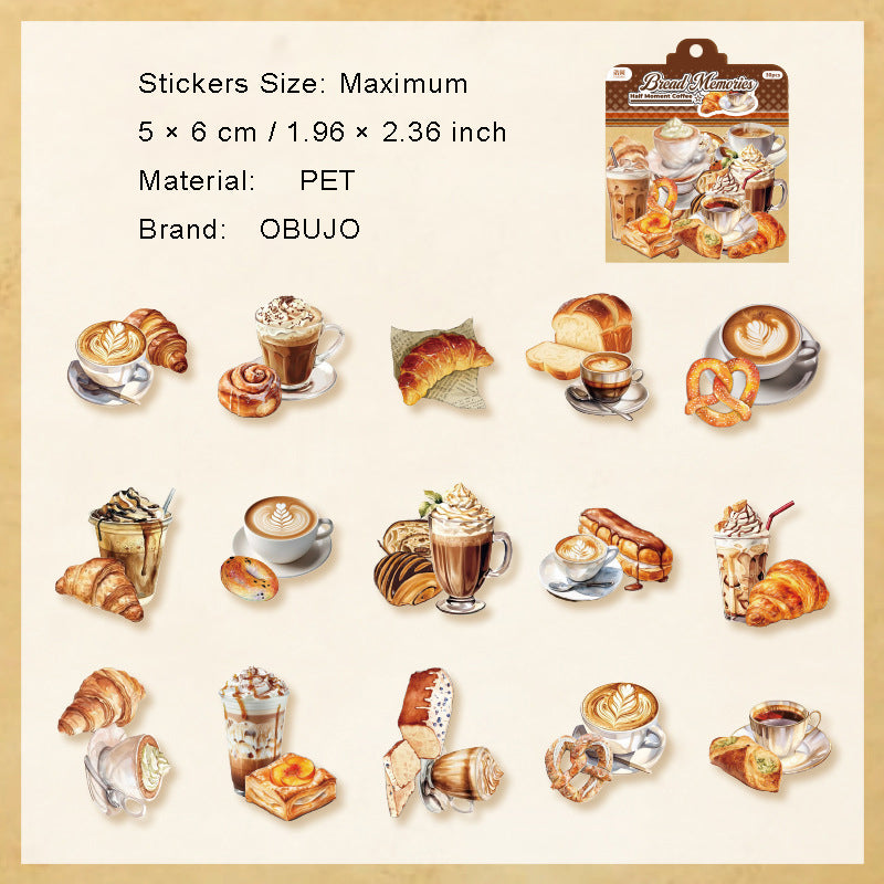 30 Pcs Coffee PET Stickers BKKF