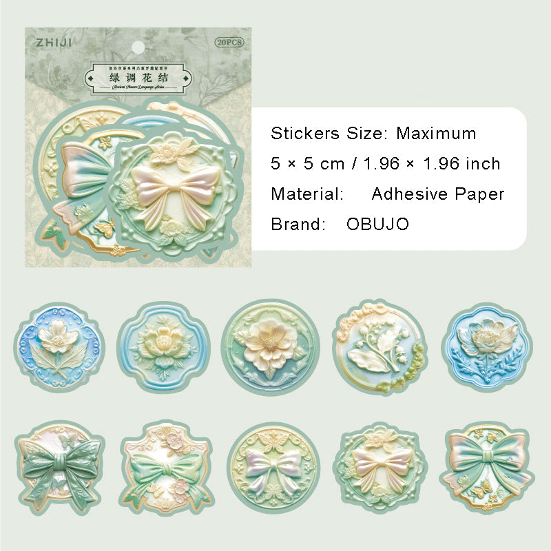 20 Pcs Emboosed Wax Seal Stickers FSHY