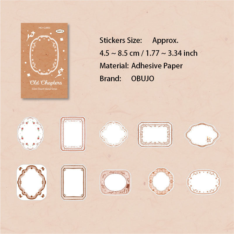 30 Pcs Vintage Notepad Stickers WSHD