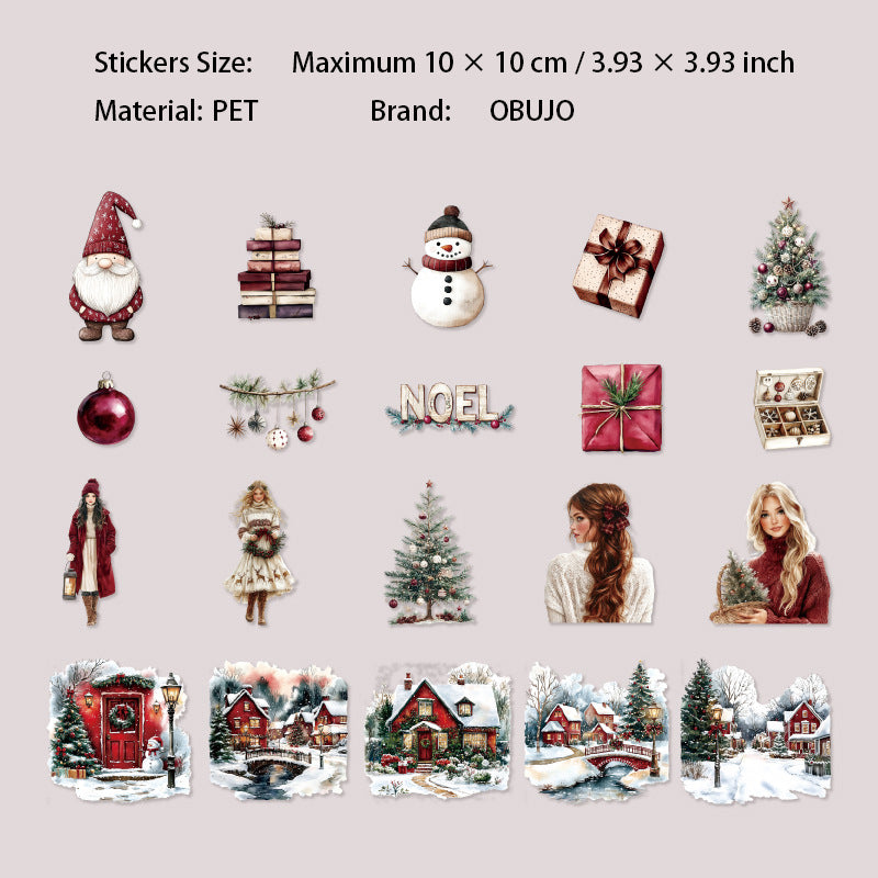 40 Pcs Christmas Themed PET Stickers SHKL