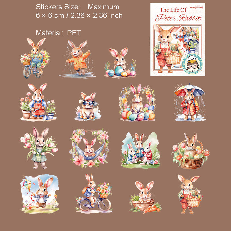 20 Pcs Bunny Rabbit PET Stickers BDTDSH