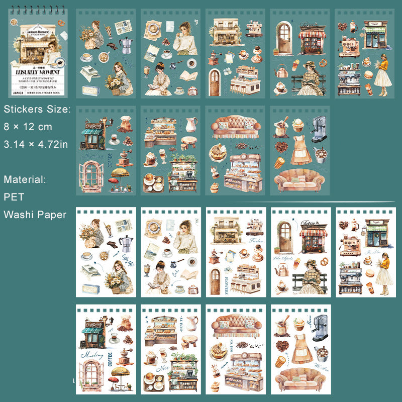 18 Sheets Baking Dinner Theme Stickers Book YXYK