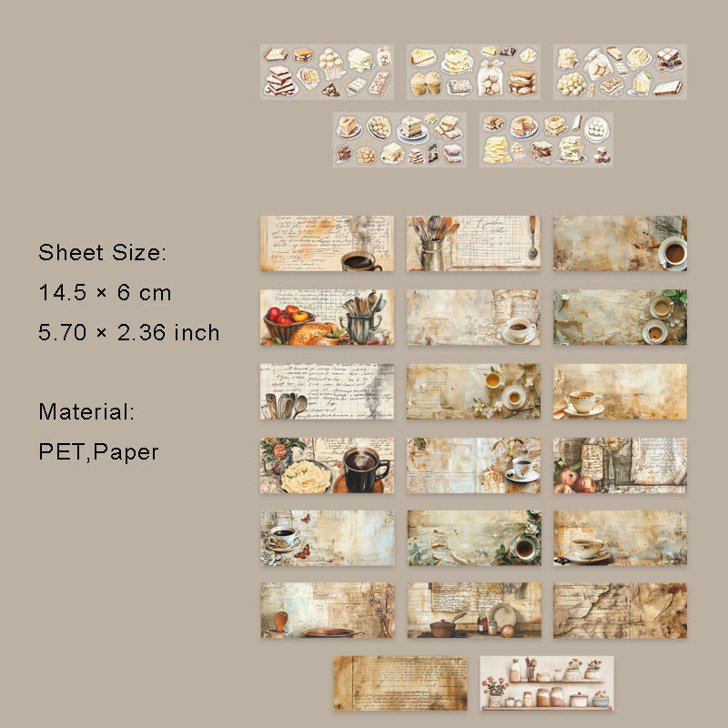50 Sheets Chocolate Theme Paper and Stickers Book SHQKL