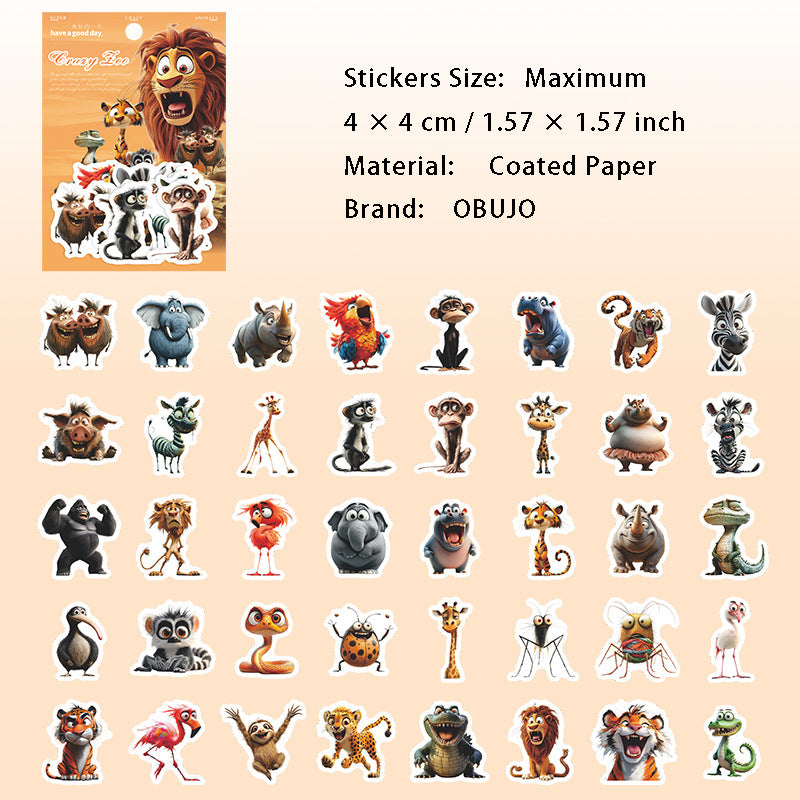 40 Pcs Funny Animal Stickers FKDWY