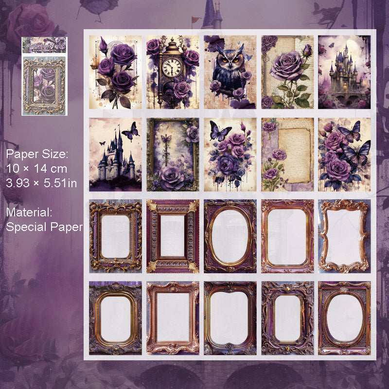 20 Pcs Gothic Scrapbook Paper and Frame SMJD