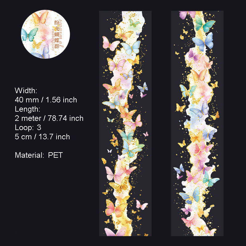 1 Roll Glitter Butterfly PET Tape FFHD