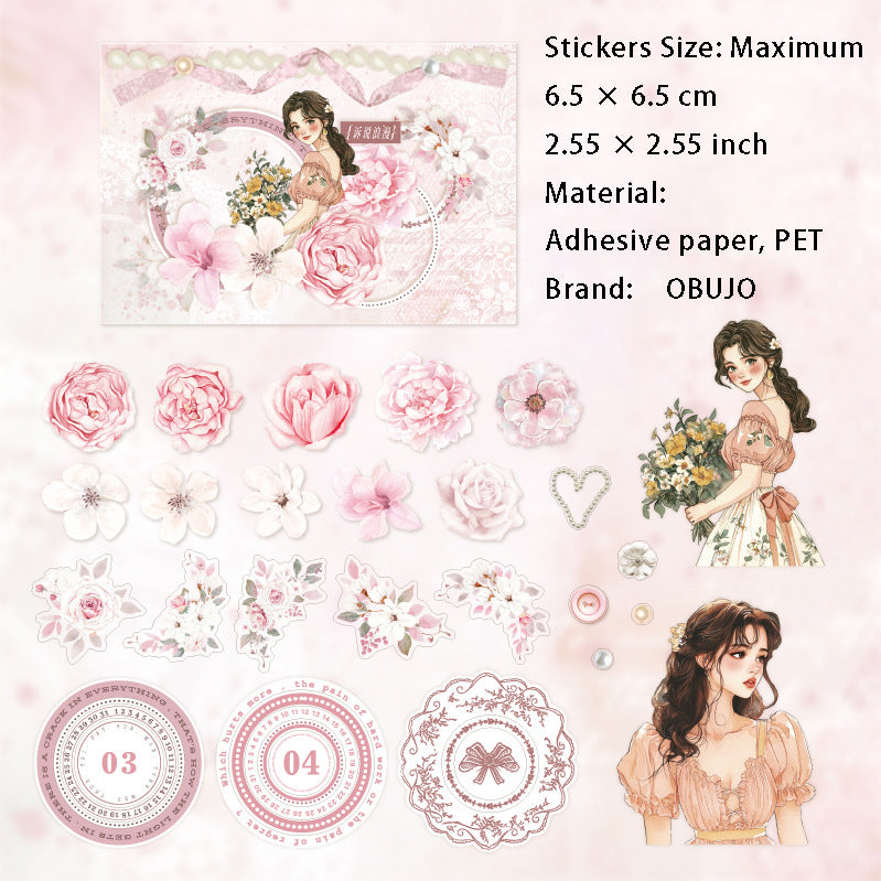 25 Pcs Flower Girl Stickers QWYMG